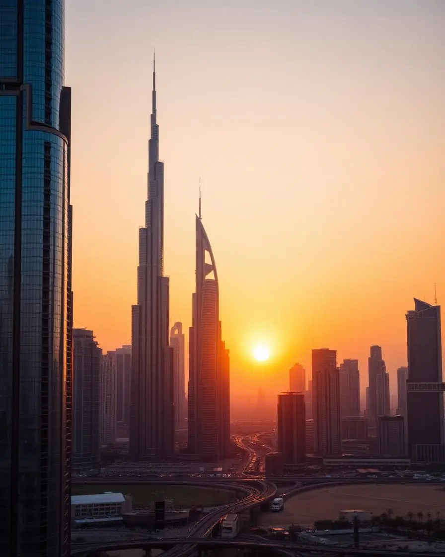 Landmark view of Dubai